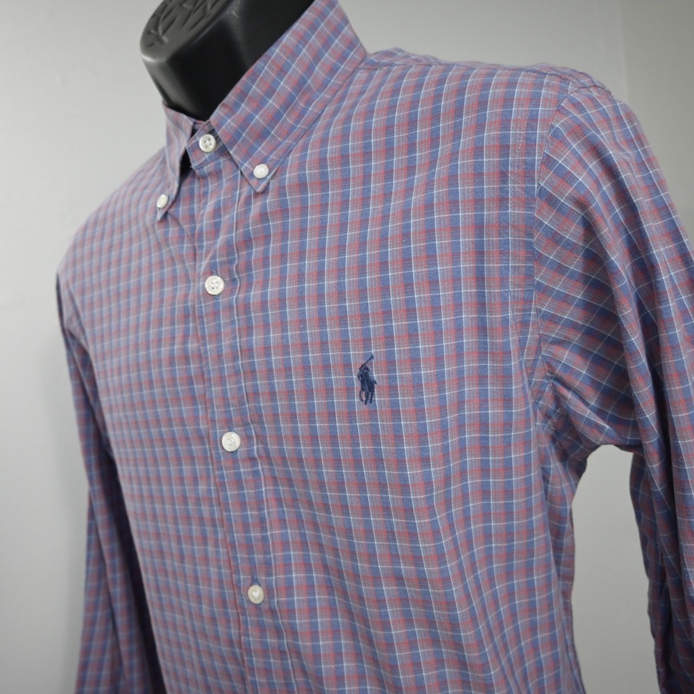 Polo Ralph Lauren Dress Shirt Plaid Classic Fit Long Sleeve Button Up Men Medium